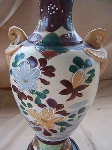 ANTIKE JAPANISCHE SATSUMA VASE SAMURAI DEKORATION - Bild 4 von 6