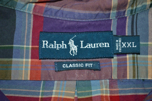 RALPH LAUREN Men's Classic Fit Button Front Shirt SIZE XXL Purple Plaid - Imagen 6 de 6