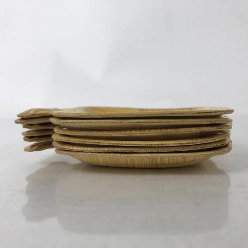 Guam Bamboo Drink Saucer Chataku Coaster Souvenir Vtg 6pc Brown Palm Tree L388 - Picture 9 of 11