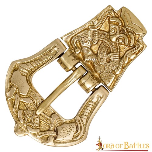 Hebilla de cinturón medieval latón liso puro SCA diseño celta accesorio de cuero con hebilla de cinturón puro - Imagen 4 de 13