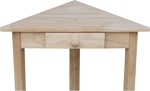 Corner Accent Table Solid Real Wood, Sturdy Parawood, 19.7" W X 9.9" D X 24" H, - Picture 11 of 11