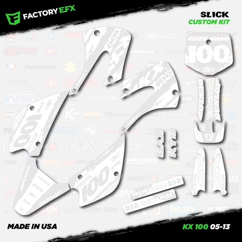 Kit de gráficos Whiteout Slick Racing para calcomanía 05-13 Kawasaki Kx100 kx 100 - Imagen 1 de 5