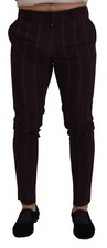 DOLCE & GABBANA Pants Cotton Brown Striped Men Trousers IT48/W34/M RRP 980usd