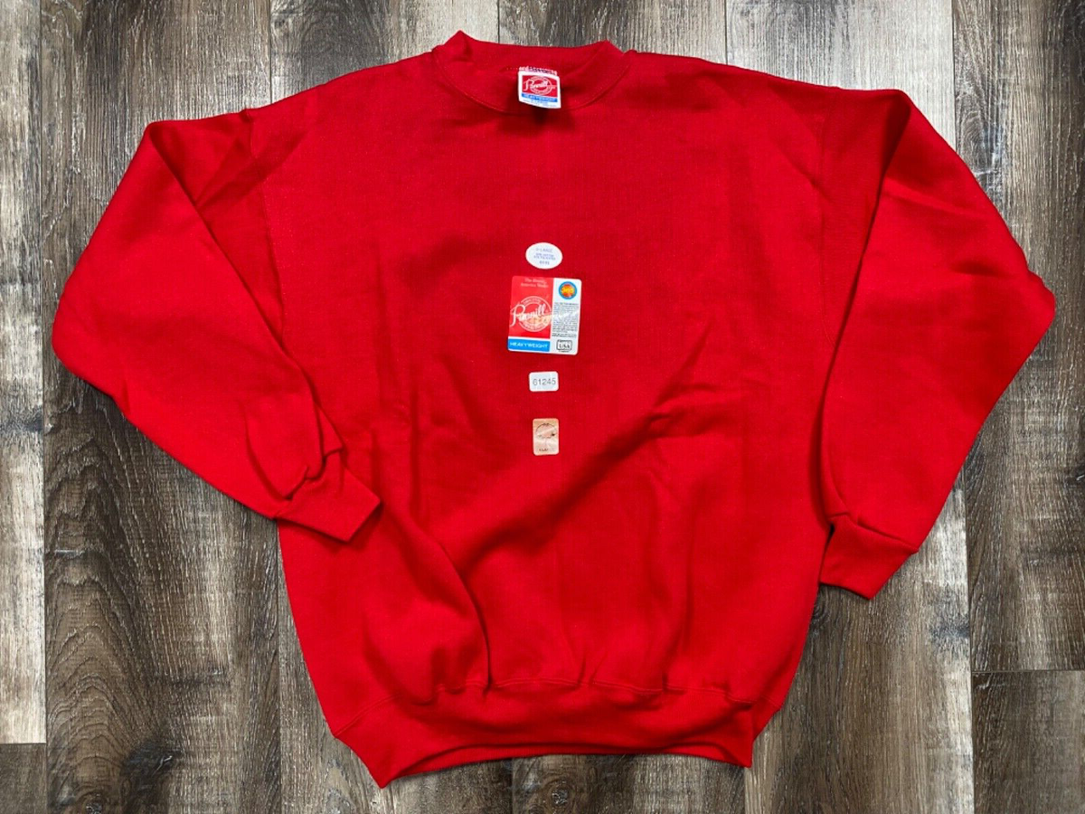 Vintage 80s Pannill Sweatshirt Red Crew neck Size XL Blank Dead
