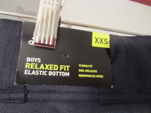 NWT boys pants Adidas Climalite Size XXS relaxed fit black color - Picture 10 of 15