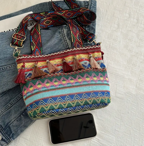 Damen Boho Tasche, Schultertasche, Freizeit Umhängetasche - Bild 2 von 5