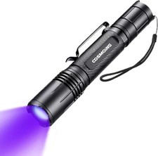 2 in 1 Zoomable 395nm LED White Light &amp; Blacklight Flashlight (No batteries)