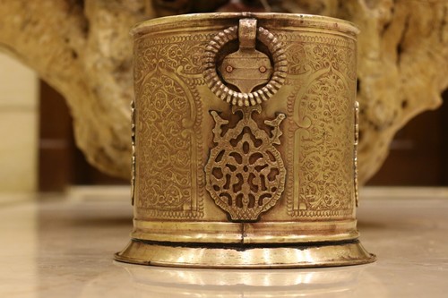 antique handmade huge planter bowl container brass Islamic Morocco garden - Picture 5 of 12
