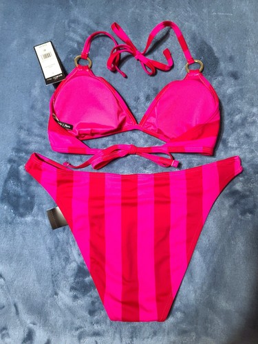 BCBG Paris Bikini Parte Superior e Inferior Nuevo con Etiquetas Hermosas Tiras Fucsia Talla L En Ambas Piezas - Imagen 2 de 12