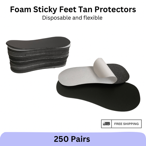 Vanity UK - Sticky Feet - Black Foam qty 25-250 Pairs Spray Tanning Protectors - Picture 8 of 8