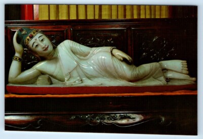 SHANGHAI Jade Buddha Temple - Reclining White Jade Buddha CHINA 4x6 Postcard