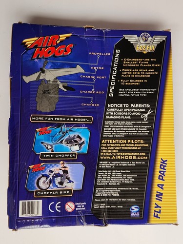 2005 Air Hogs E-Chargers Plane Flies 300 Feet Charges In 10 Seconds New - Picture 2 of 2