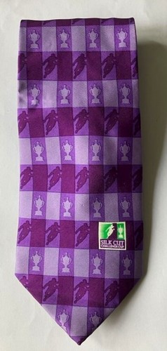 Seidenschnitt Rugby Challenge Cup Krawatte 100 % Seide Krawatte c1990 Made Italy - Bild 2 von 7