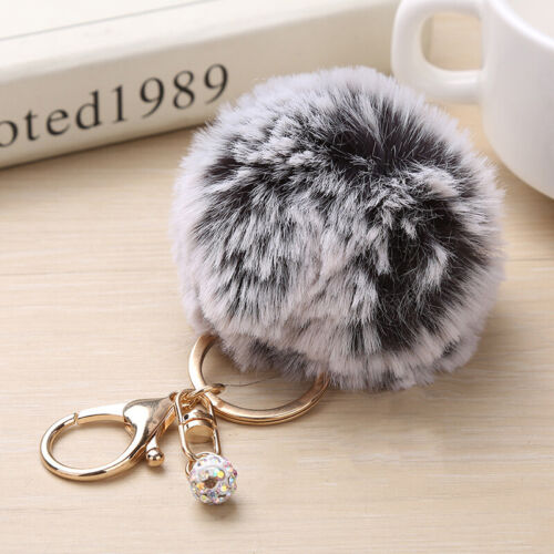 Faux Fur Fluffy Ball Keychain Hairball Pompom Keyrings Bag Hanging Pendant - Picture 37 of 40