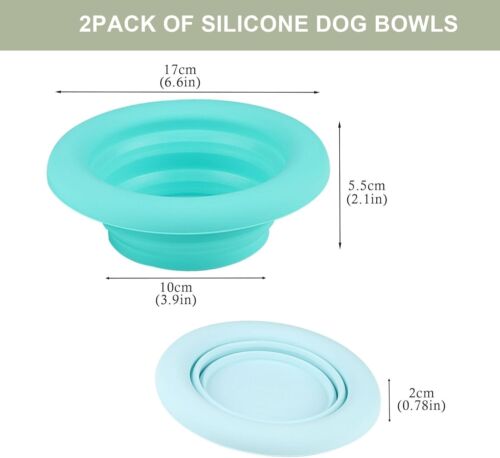 2 Pack Silicone Collapsible Portable Travel Dog Bowls *** Brand New - Picture 2 of 7
