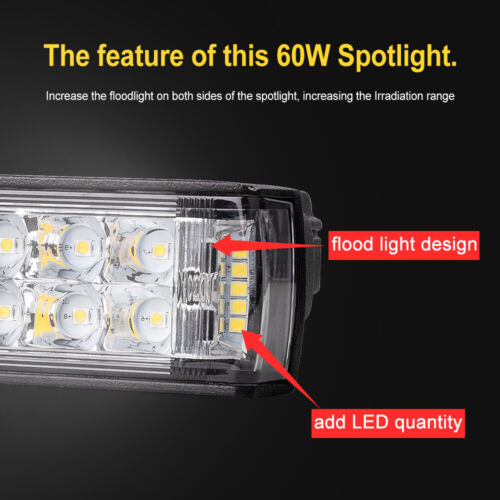 2X 6Inch 240W LED Spot Light Bar Car Pods Fog Lamp Offroad for Jeep Truck 4WD - Picture 10 of 11