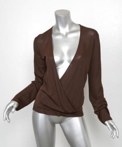 Tricot V Pull Enveloppant M Hermes Womens Brun Manche Longue Moi Col 7gYqXw