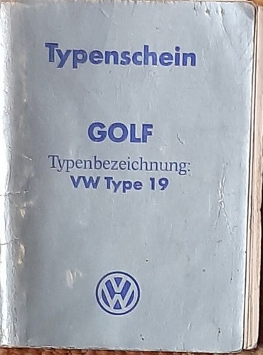 VW Golf 2 Typ 19 GTD /TD3 70 PS Turbodiesel Österreichischer Typenschein SAMMLER - 第 1/3 張圖片
