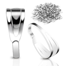 200 Pcs Pinch Bail for Jewelry Making, Pinch Bails for Pendants Necklace Silver