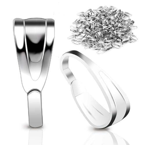 200 Pcs Pinch Bail for Jewelry Making, Pinch Bails for Pendants Necklace Silver - Picture 1 of 7