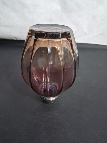 Empty Lampe Berger Paris Oil Lamp Purple Glass Round Ribbed Shape Without Wick - Picture 4 of 5