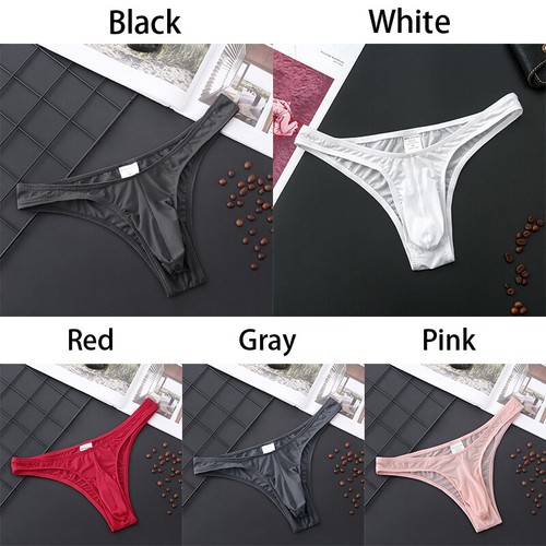 Men Sexy Low Rise Briefs Panties Underpants Translucent G String Thong Underwear - Picture 8 of 17