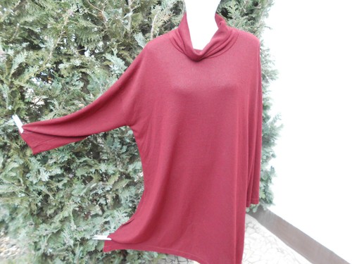 Lagenlook Zipfelshirt Farbe weinrot Gr. 48/50 gebraucht, gut erhalten - Bild 7 von 7