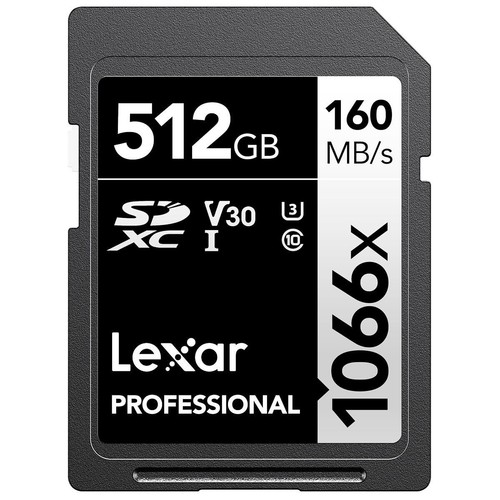 Lexar Professional 512GB 1066x SDXC UHS I Card U3 V30 for DSLR Mirrorless Camera - Picture 1 of 8