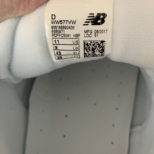 NEW- NEW BALANCE 577 WW577VW HOOK AND LOOP White Walking Size R11 L12 - Picture 8 of 9