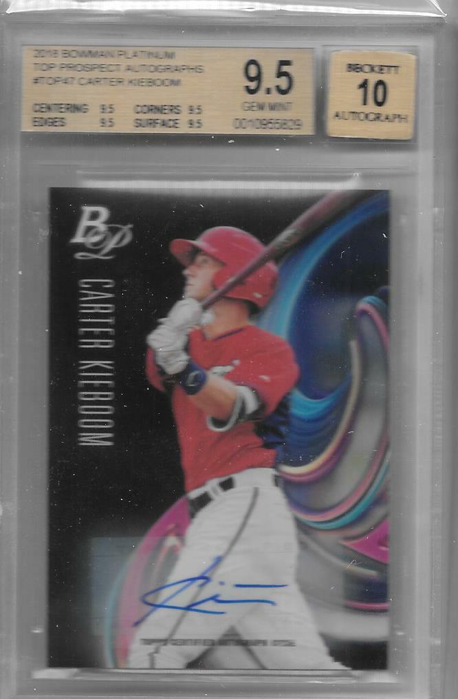 2018 Bowman Platinum Carter Kieboom Prospects Autograph BGS 9.5 Gem Mint