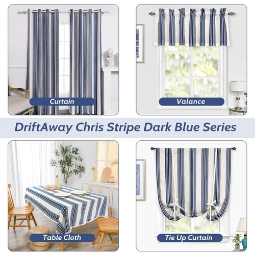 Chris vertikal gestreift Verdunkelung Leinen Fenstervorhang Volant Stange Tasche Thermo - Bild 19 von 58