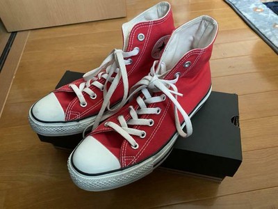 high cut red converse