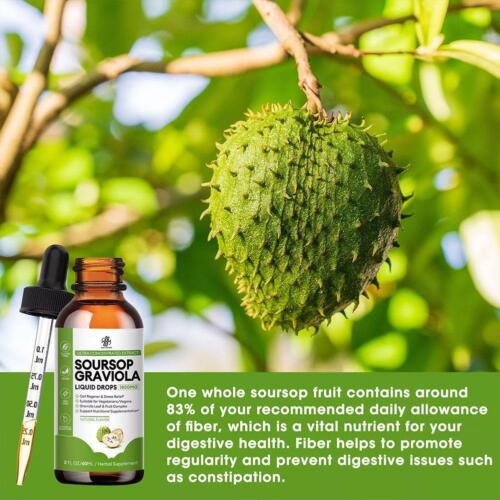 1X 60ml Soursop Graviola Liquid Drops 1800mg Natural Antioxidant Immune Boost - Picture 5 of 10