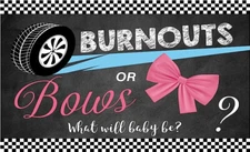 Burnouts or Bows Gender Reveal  Edible Cake Topper Decoration