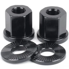 2 x SHADOW CONSPIRACY ALLOY AXLE NUTS 3/8 x 26 TPI GT HARO SE BMX BIKE BLACK NEW