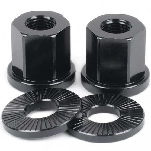 2 x SHADOW CONSPIRACY ALLOY AXLE NUTS 3/8 x 26 TPI GT HARO SE BMX BIKE BLACK NEW - Picture 1 of 4
