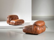 Cassina Soriana sofa lounge chairs, pair, Afra and Tobia Scarpa - Rare, Original