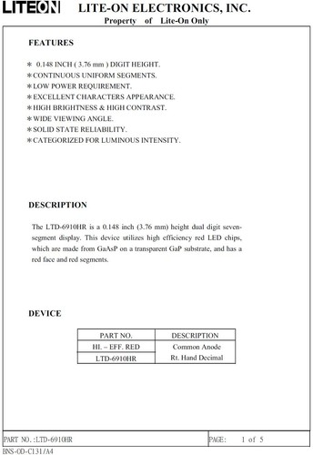 7 Segment LED Display , Double Digit , 14mm / 0.56" , 11mm / 0.43" - Picture 5 of 32
