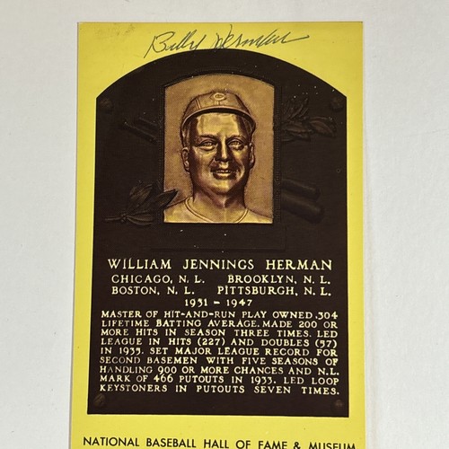 Billy Herman Cubs Dodger signiert handsigniert Baseball Hall HOF Plakette Postkarte 33 - Bild 5 von 9