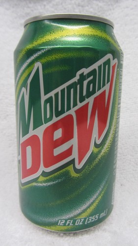 Vtg Mountain Dew CABELAS Find The Fish Promotional 12 oz EMPTY can 2001 MT DEW - Picture 2 of 3