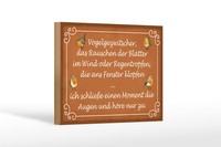 Holzschild Spruch 18X12 Cm Vogelgezwitscher Vogel Holz Deko Schild Wooden Sign