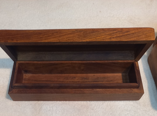 Portalettere Set Scrivani porta penne bigliettini in Legno teak scatola vintage - Foto 14 di 15
