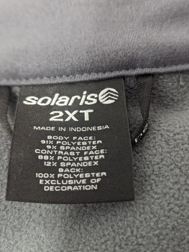 Solaris Men's Long Sleeve Jacket 2XL Full Zip Soft Shell Fleece Lined Gray/Black - Picture 11 of 12