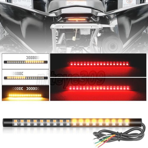 Motorcycle 36 LED Strip Light Tail Brake Floiwng Turn Signal Amber Indicator Red - Picture 5 of 15