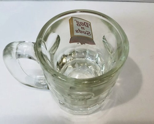 Dog n Suds, Grübchen Wurzel Bierkrug, schweres Glas, 4,25" hoch - Bild 3 von 4