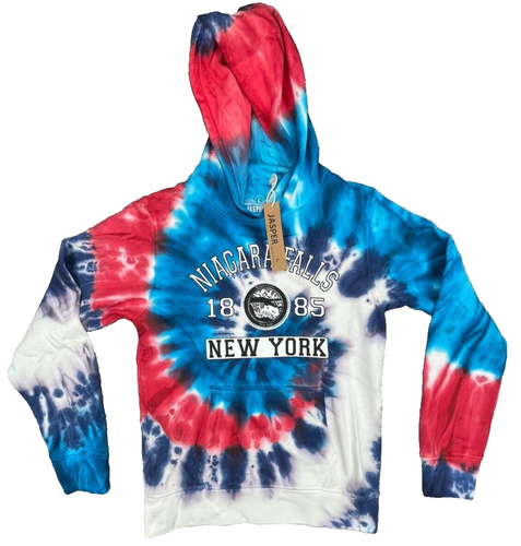 Niagara Falls New York 1885 Hoodie Adult Large Red White Blue Tie Dye USA NEW - Bild 9 von 13