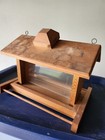 wood bird feeder with clear sides