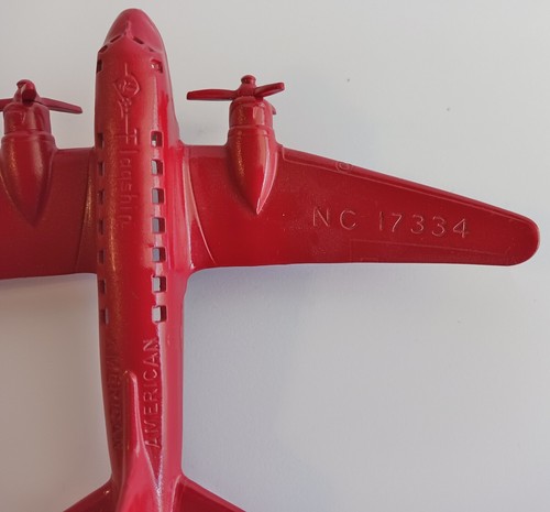 1950s DC-3 American Airlines Thomas Toys AA Flagship Red Plastic Airplane Toy - Picture 7 of 12