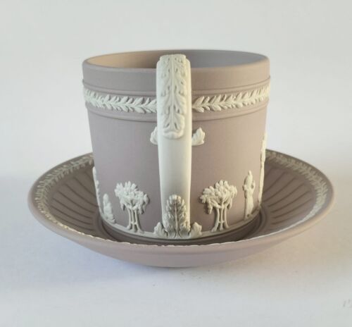 Wedgwood Lilac Jasperware Coffee Cup and Saucer - Picture 4 of 9