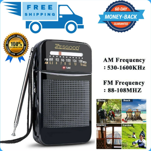 Portable AM FM Radio Compact Transistor Radio Pocket Radio ...